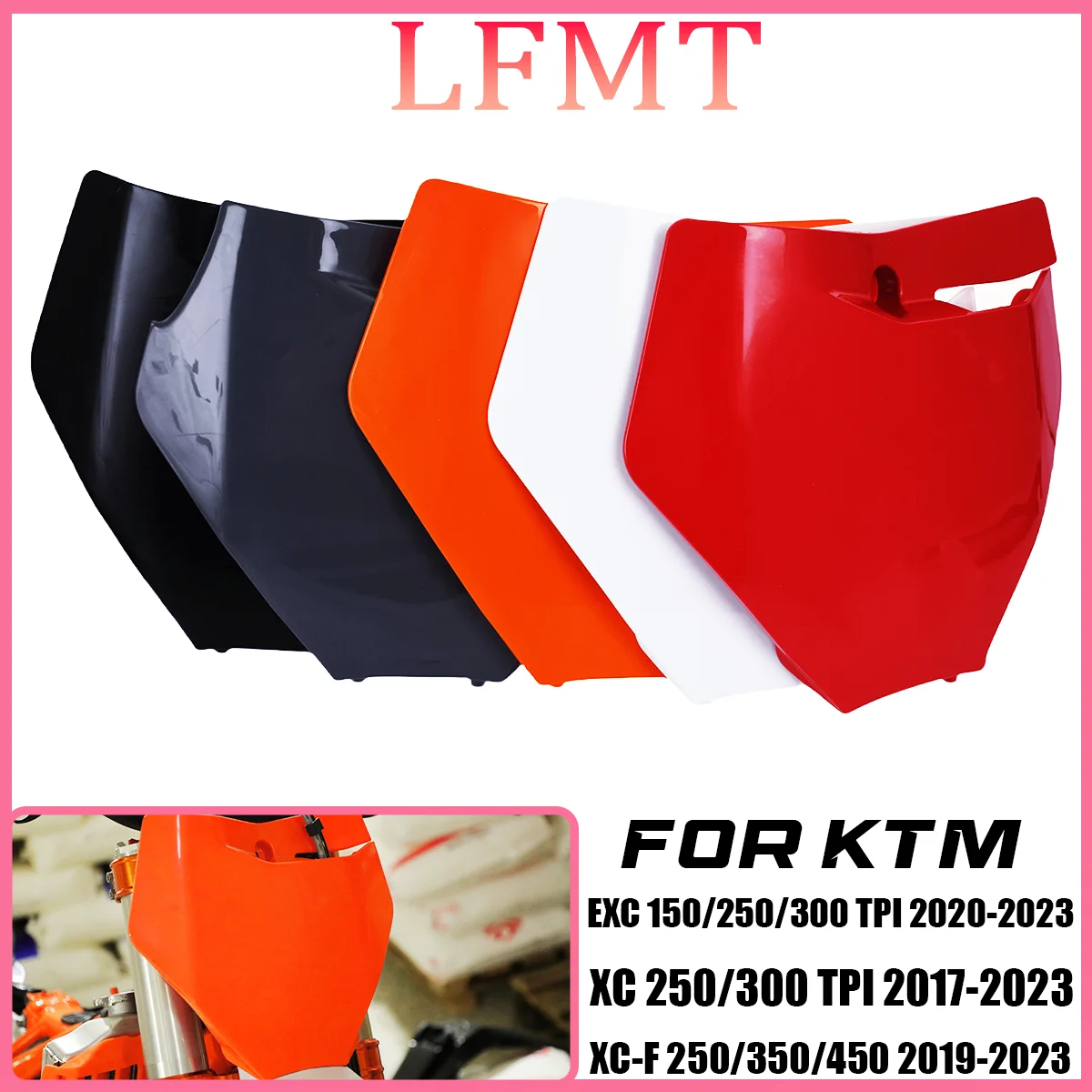 

Motorcycle Front Number Plate Plastic Cover For KTM 125 150 250 350 450 SX XC-F SX-F 2016-2017 Motocross Enduro Dirt Bike
