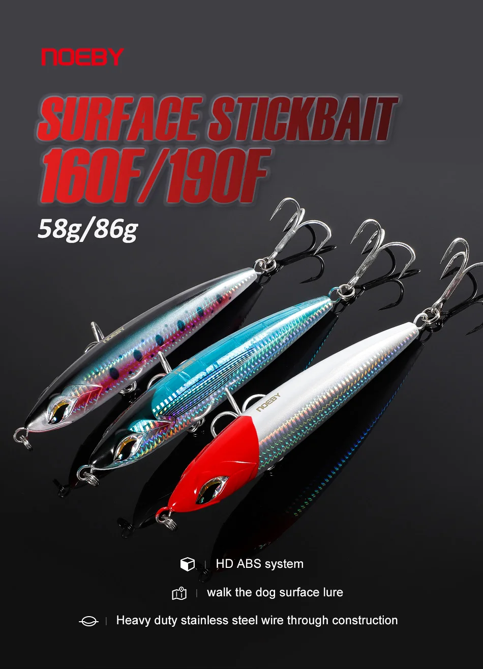 Noeby Big Pencil Stickbait 16cm 59g 19cm 86g Angelköder Schwimmender Trolling-Oberflächenköder für GT Meeres- und Bootsangeln – Detail 1