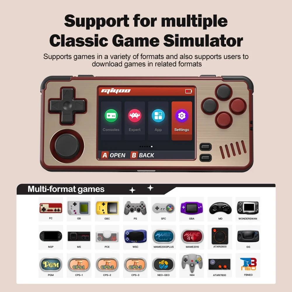 Handheld Retro Game Console Portable  MIYOO A 30 Games Kids Gifts Open Source Linux System 2.8 IPS HD Screen WIFI