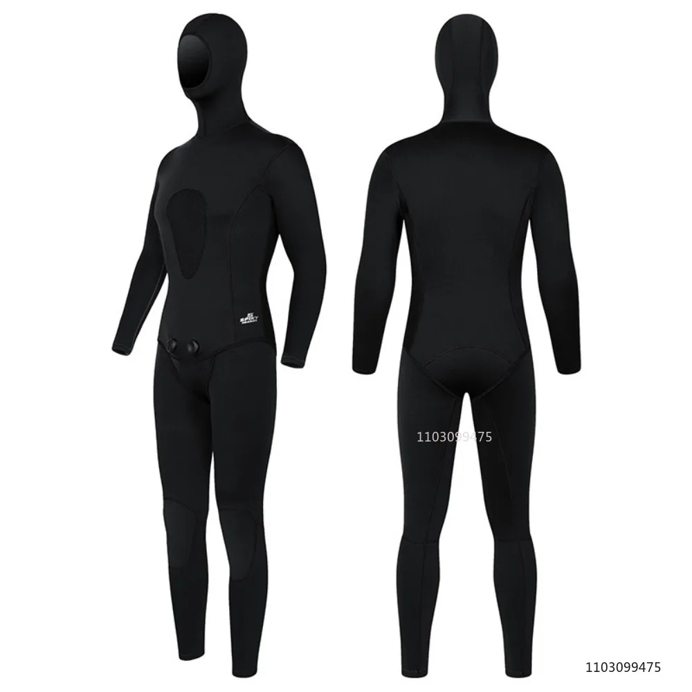 3mm Wetsuit Men Neoprene Surf Suit Hooded Super Stretch Hunting Snorkel Scuba Diving Suit for Cool Water Freediving Spearfishing