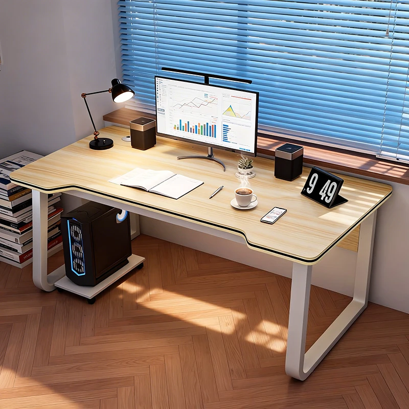 

HDHNBA Ergonomic Computer Desk | Modern Gaming Workstation Table | Sturdy Steel Frame Floor-Mounted Home Office Desk