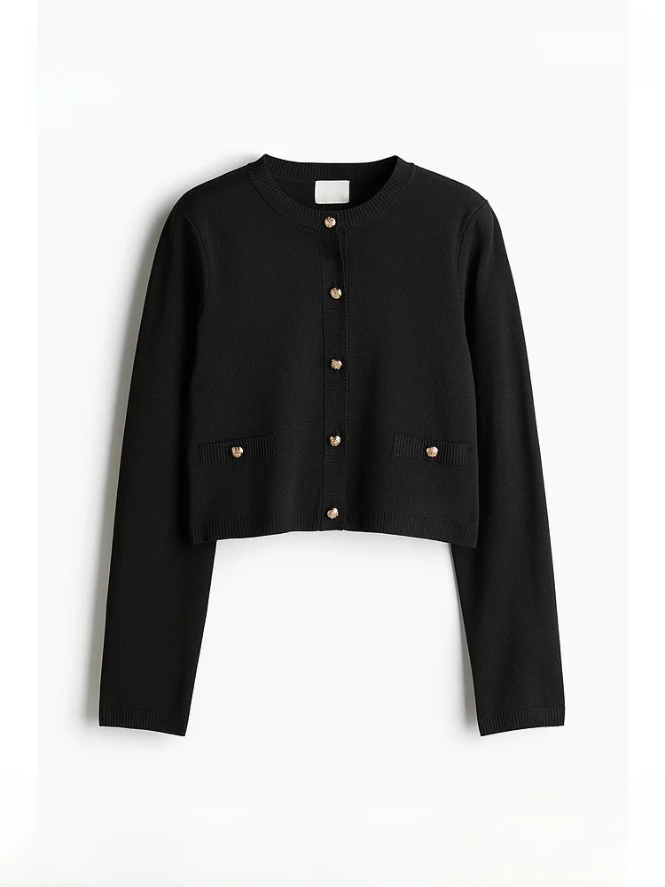 

Ele Knitted Cardigan Faionable Casual Precision Spring Women's Wear H&M ort Length Long Sve Polyester Fiber