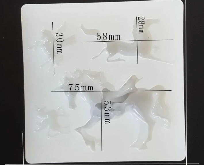 Cute Animals Silicone Mold for DIY Jewelry Epoxy Resin Craft Unicorn Horse Swing Table Decoration Crystal Art Mould