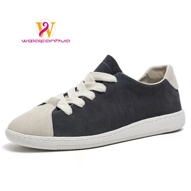 Women's Top-layer Cow Suede Casual Sneakers, Flat-bottom Comfortable Single Shoes, Suitable for Spring and Autumn Office Wear.