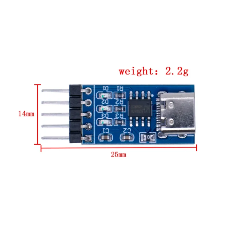 Type-C USB to TTL Serial Port, CH340N Module, CH340, DC 5V, 3.3V, Upgrade, MCU Download Brush Line