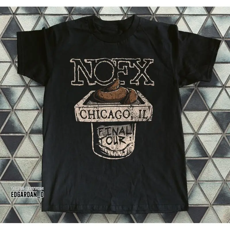 NOFX Final Tour Chicago 2024 Heavy Cotton Black Unisex T-shirt Size S-5XL