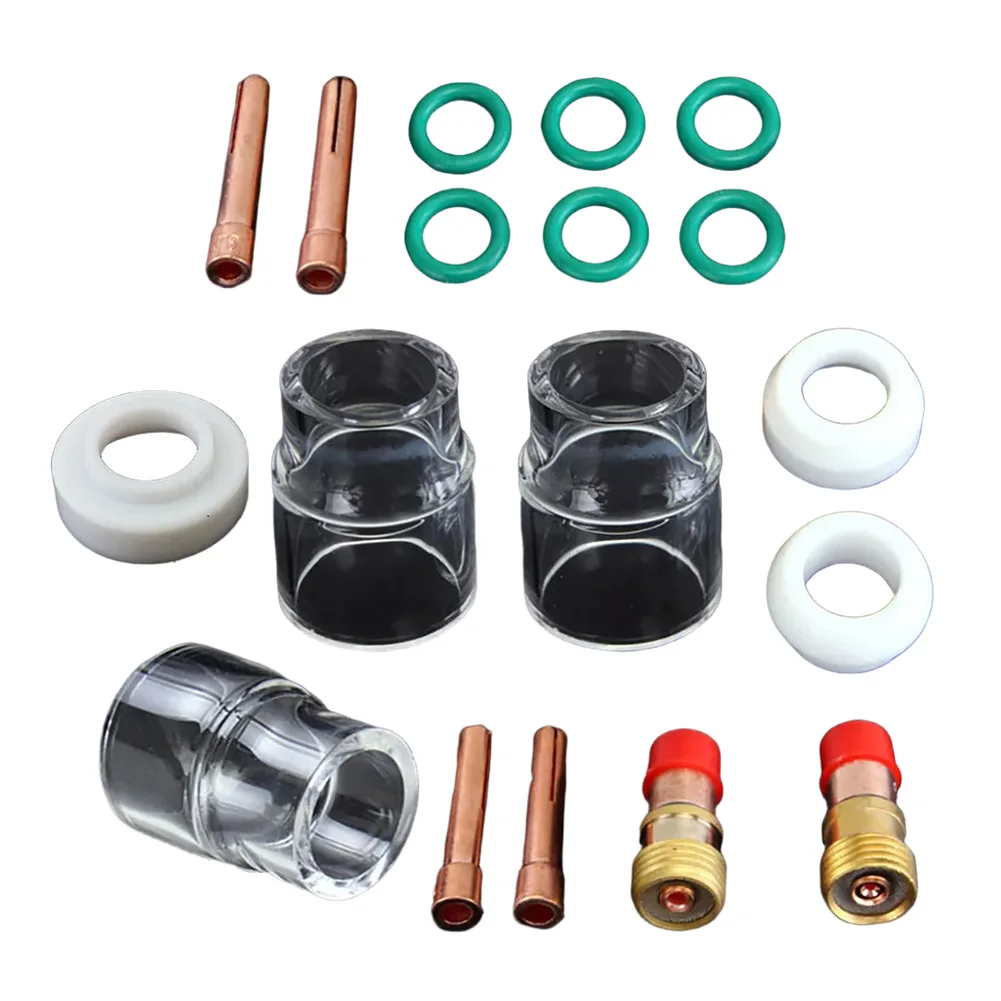 Innovative Design Complete 17pcs TIG Welding Accessories Including For Stubby Gas Lenses & Compatible Components for WP Series