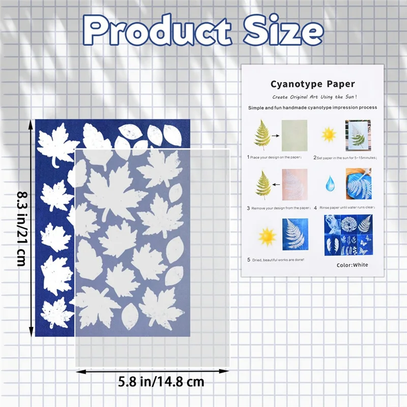 

1Set Cyanotype Paper With 2 Sheet Acrylic Panel Sun Print Paper Kit, Cyanotype Paper