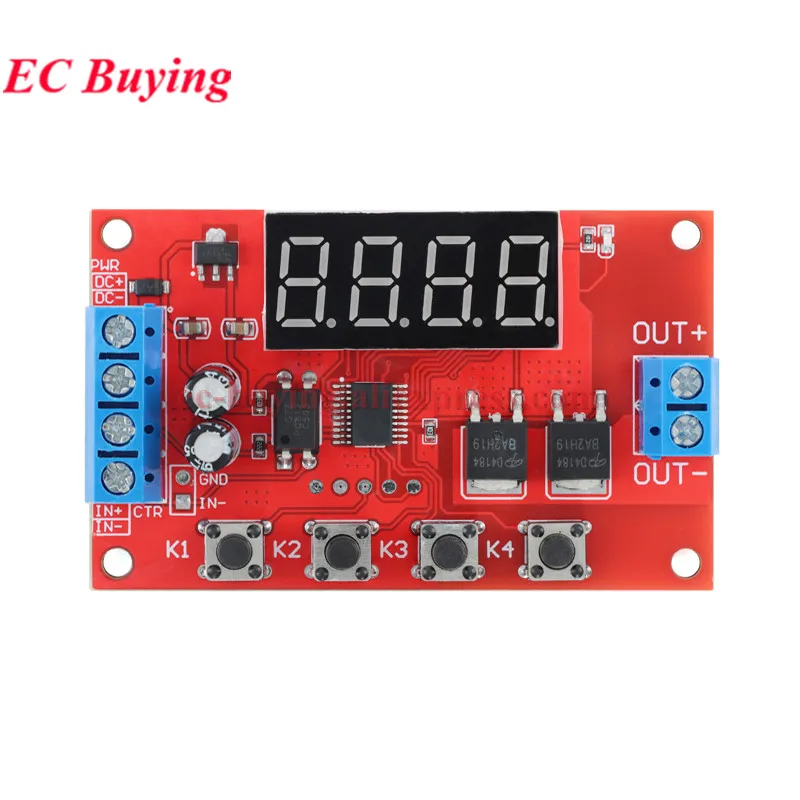 DC5V-30V Dual MOS Time Delay Relay High Low Level Trigger LED Digital Display Cycle Time Timer Delay Switch Circuit 12V24V 0-999