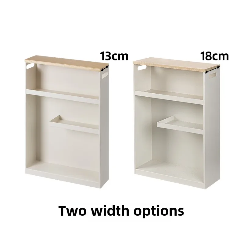 Iron Bathroom Gap Storage Shelf  Floor Standing Narrow Rack  Slim Toilet Cabinet  Japanese Style Bathroom Organizer Unit view 6
