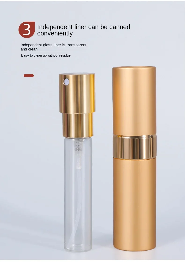 Perfume Refill Bottle 8ml Metal Aluminum Refillable Perfume Bottle Spray Bottle Portable Atomizer Perfume Travel