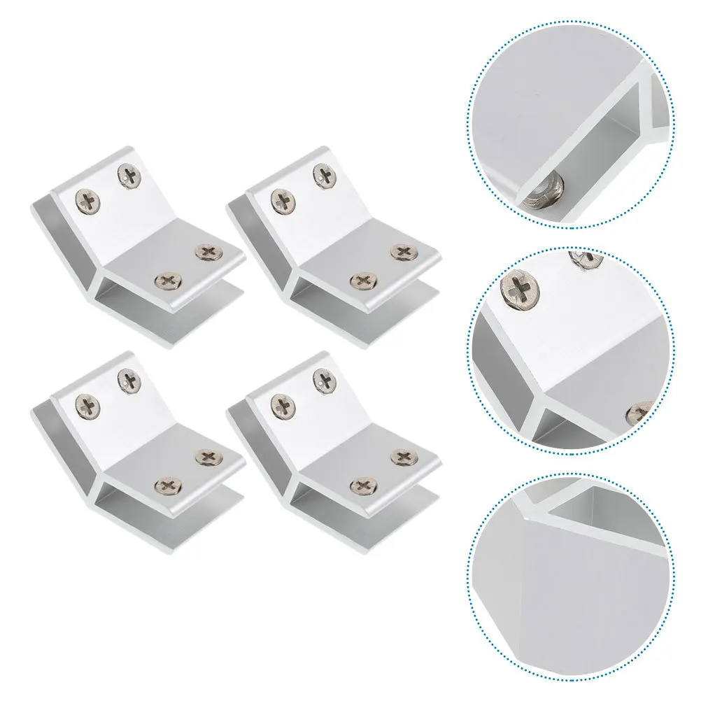 1Set Adjustable Glass Clamp Aluminum Alloy Bracket for 10-12mm Glass Panel Railing Balustrade Fence Support Clips Durable