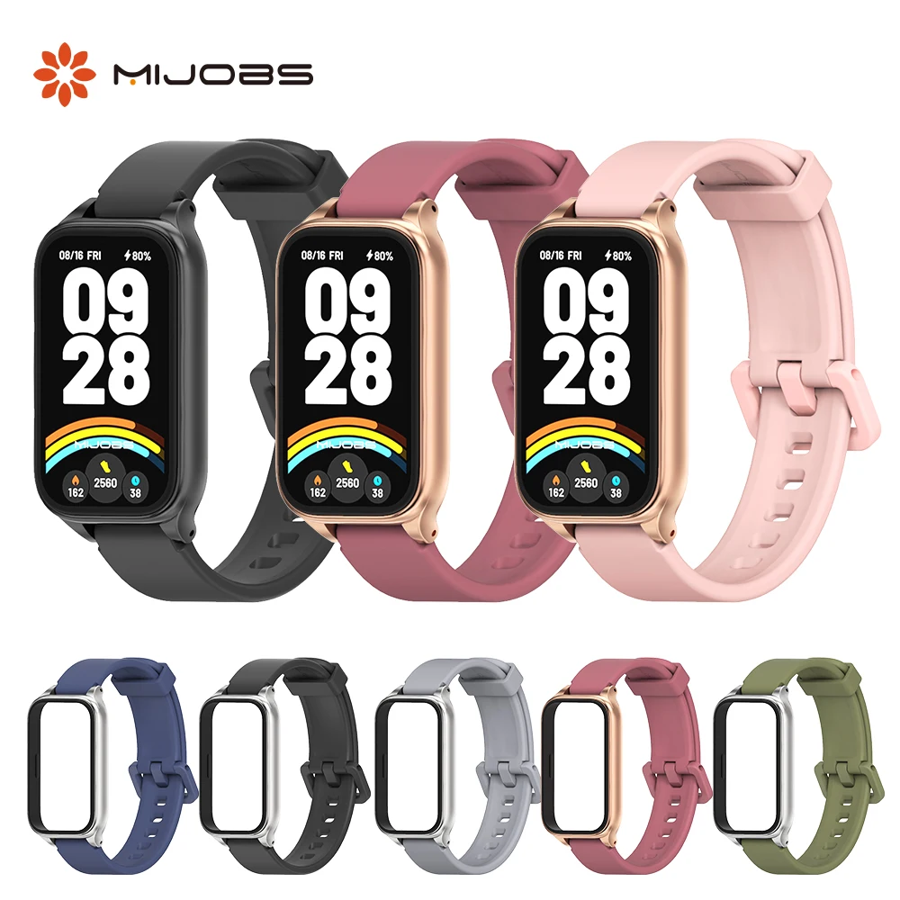 Tali untuk Mi Band 9 Aktif Mi 8 Aktif Gelang Jam Silikon untuk Redmi Smart Band 3 2 Gelang Korea Redmi Band 2 3 Tali Pergelangan Tangan