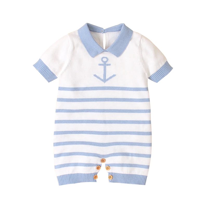 Horizontal Strips Short Sleeve Baby Boys & Girls Summer Rompers Infant Cotton One-piece Bodysuit Jumpsuit Playsuit Sleepsuit