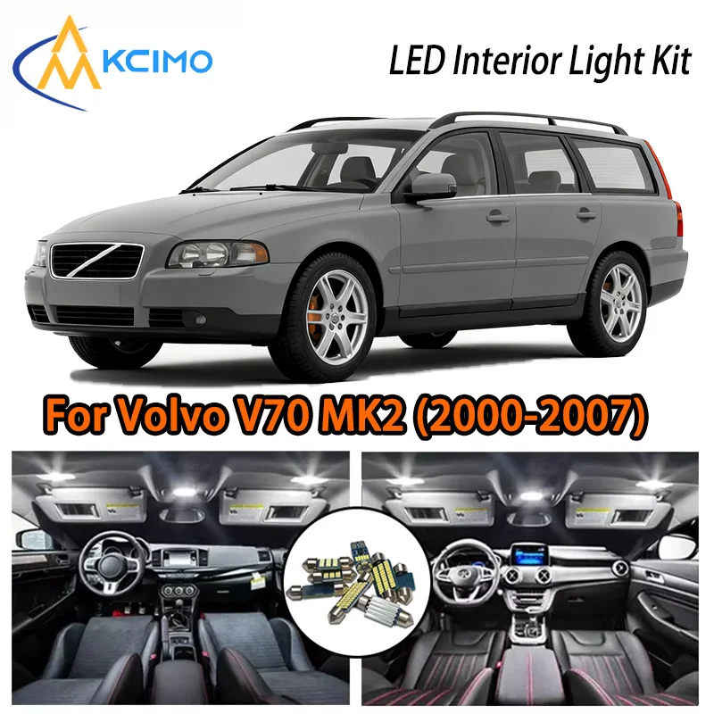 

KCIMO For Volvo V70 MK2 (2000-2007) Interior Car LED Lights , 2 Color Options, Solid Quality, Bright, Vehicle Accessory