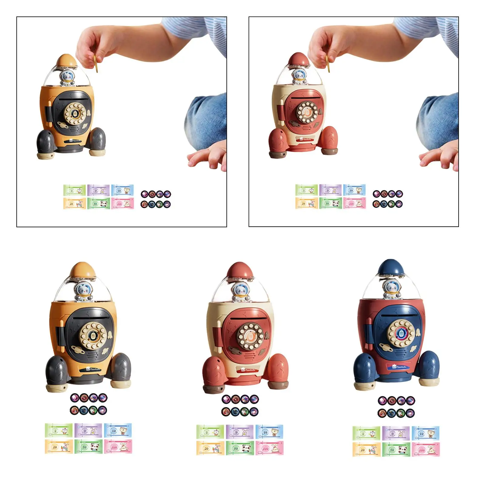 Spaarvarkenspeelgoed en projectie met wachtwoord en vingerafdrukken Kleine ATM-machine Elektronische spaarpot voor vakantiecadeau Meisjes Jongens