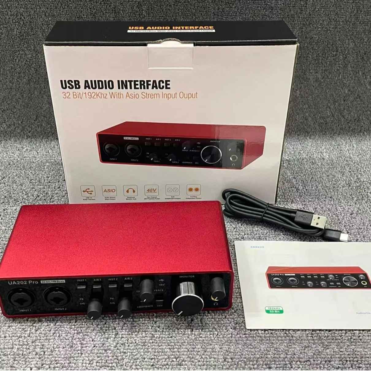 UA202 Pro Professional Sound Card USB Audio Interface with 48V Phantom Power Supply for Live Studio Streaming And Podc - view 6