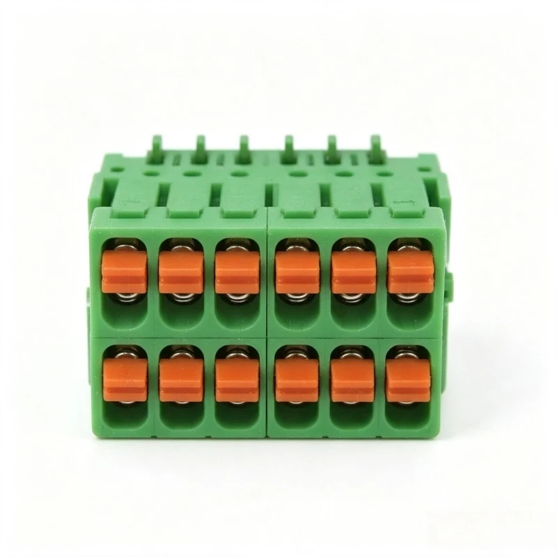 FPCB044M-381 Double Row Spring Plug Connector 3.81mm Pitch Same Direction Push Pull Terminal Header
