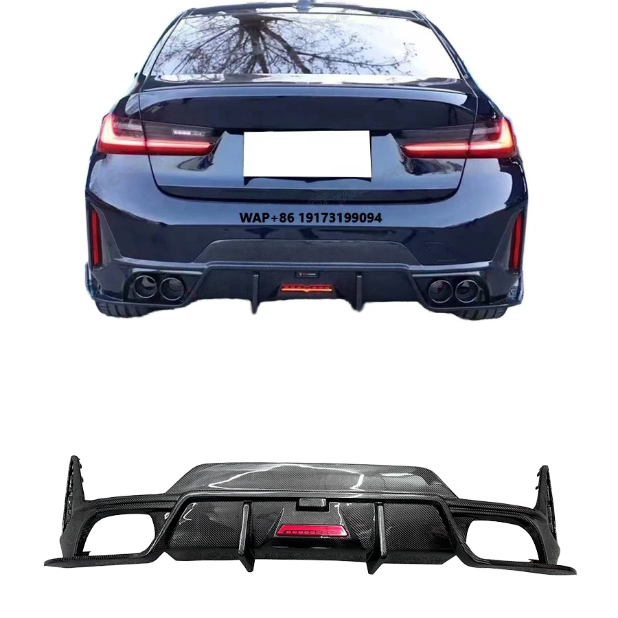 

Real Carbon Fiber Rear Diffuser with LED Lights for B-MW 3 Series G20 G28 320i 325i 330i LCI 2022+ Exhaust Bumper Lip Splitter