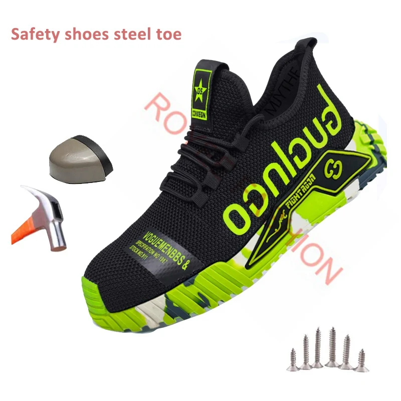 Work shoes For Men Work safty Shoes for Men Indestructible Construction Security Boots safety shoes Women Breathable Sports Safe