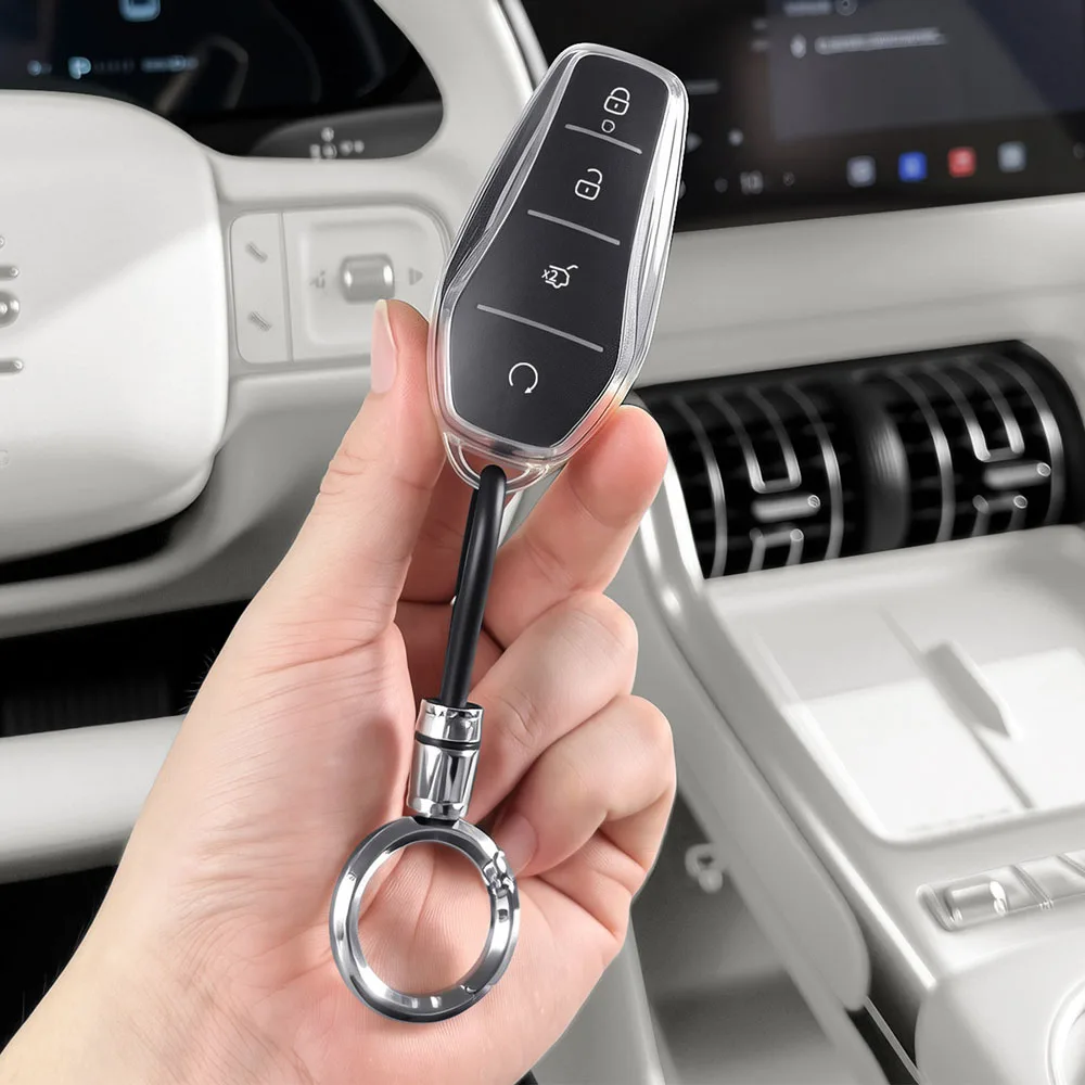 TPU Key Protection Cover For BYD Great Tang Da Tang Transparent Key Case Prevent Scratches Car Modification Accessories