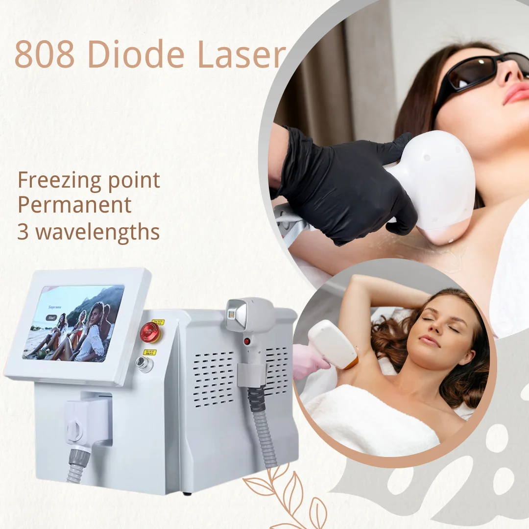 

Ice Platinum Painless Epilator 3 wavelengths Diode Laser Hair Removal Machine Alexandrit Permanent Painless Hair Removal Device