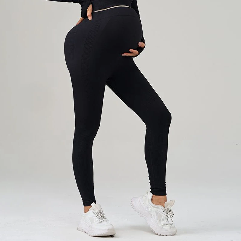 Leggings premaman elastici a vita alta Donna Skinny Supporto per la pancia Body Shaper Leggings fitness Solid Gravidanza Yoga Top Pantaloni