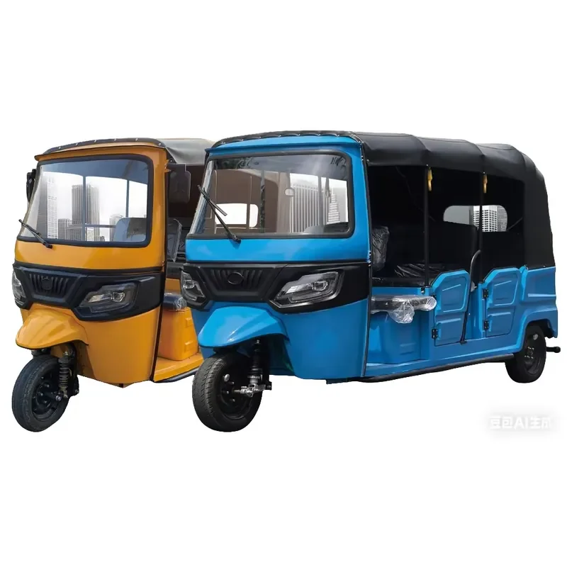Electric Tuk Tuk Tricycle for 1 Driver 8 Passengers 60km/h 4000W AC Motor Lithium Battery Open Body Handlebar Operated