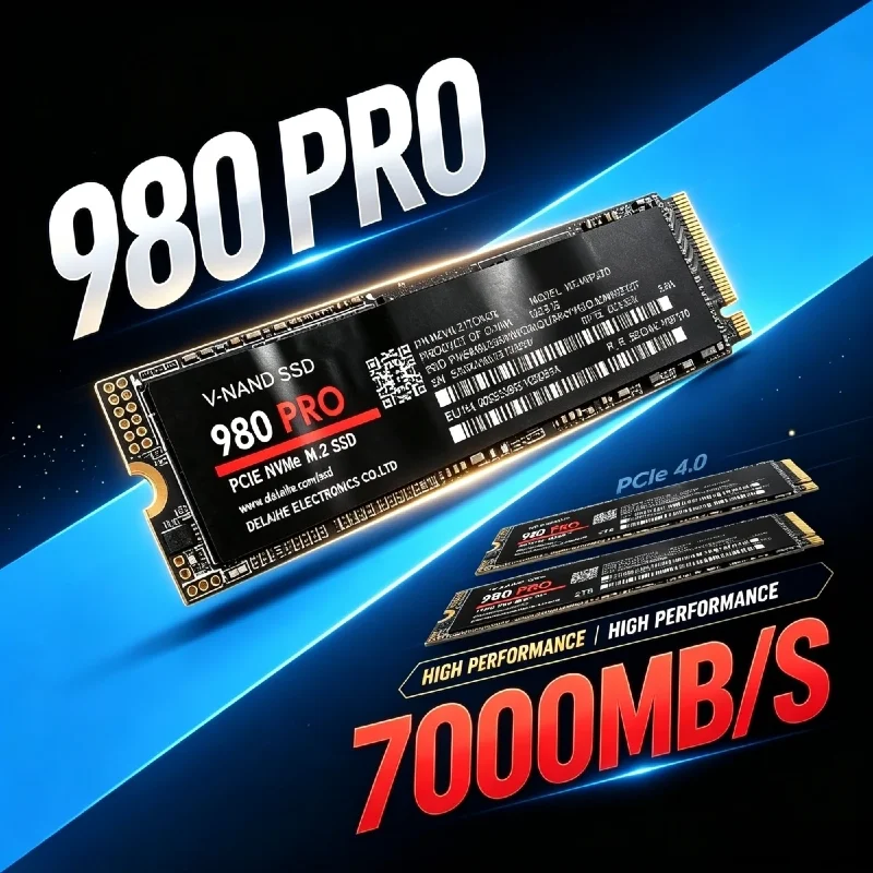 980Pro PCIe 4.0 M.2 NVMe NGFF SSD 7450MB/s Ultra-Fast Internal Storage Disk for Desktop Gaming PC and Notebook System Update