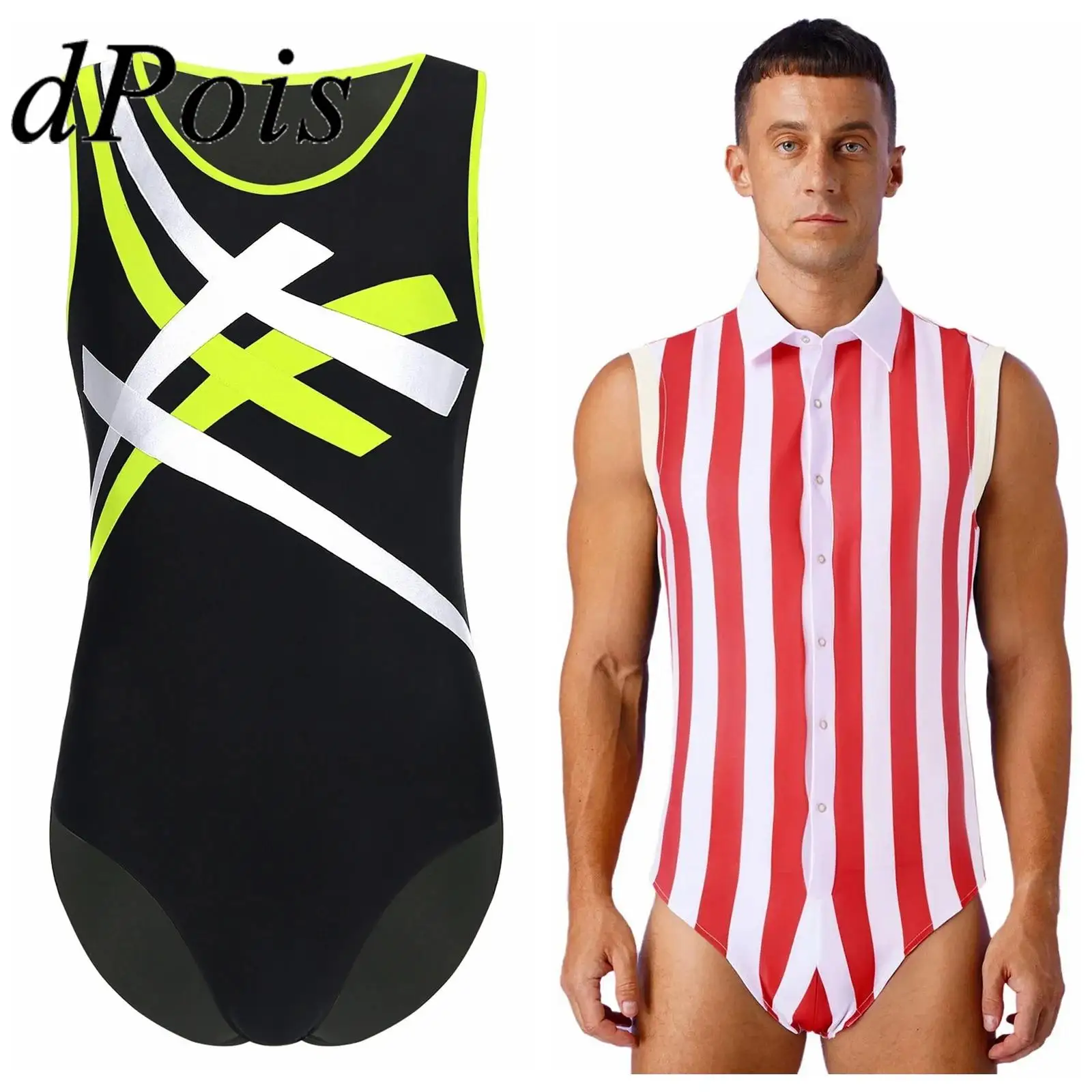 Justaucorps de noël pour hommes, combinaisons de Ballet, danse, gymnastique, Fitness, athlétique, Patchwork, Costume de Festival, body d'entraînement
