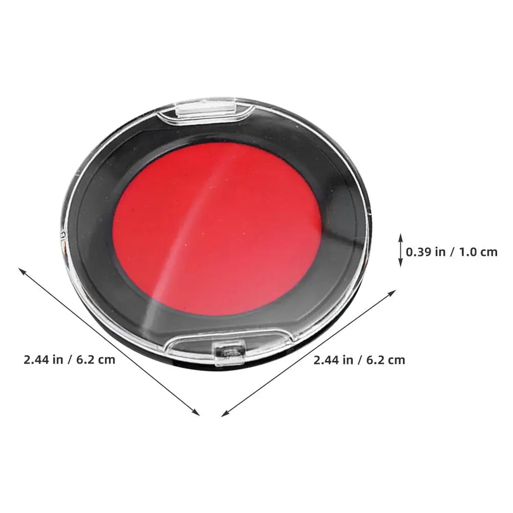 Portable Mini Round Oil-based Ink Pad with PVC Core for Office Use Reusable Red Financial Accounting Supplies