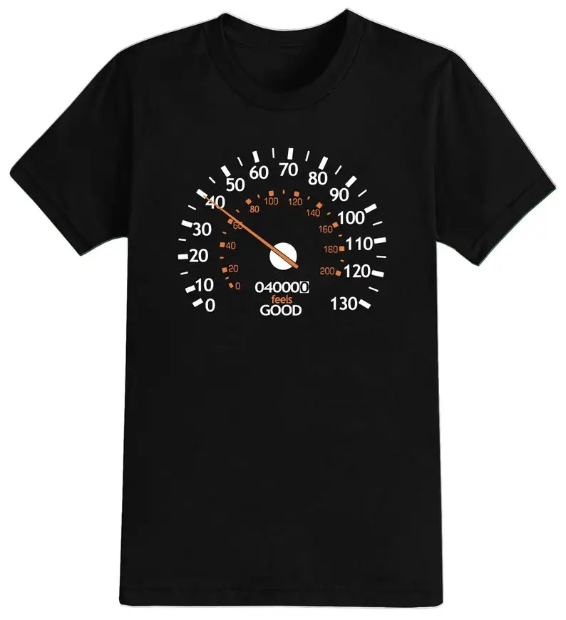 Mens Speedometer 40th Birthday Gift Forty Gifts Year 2023 Unisex T-Shirt Funny Tee Present 40 Years Old