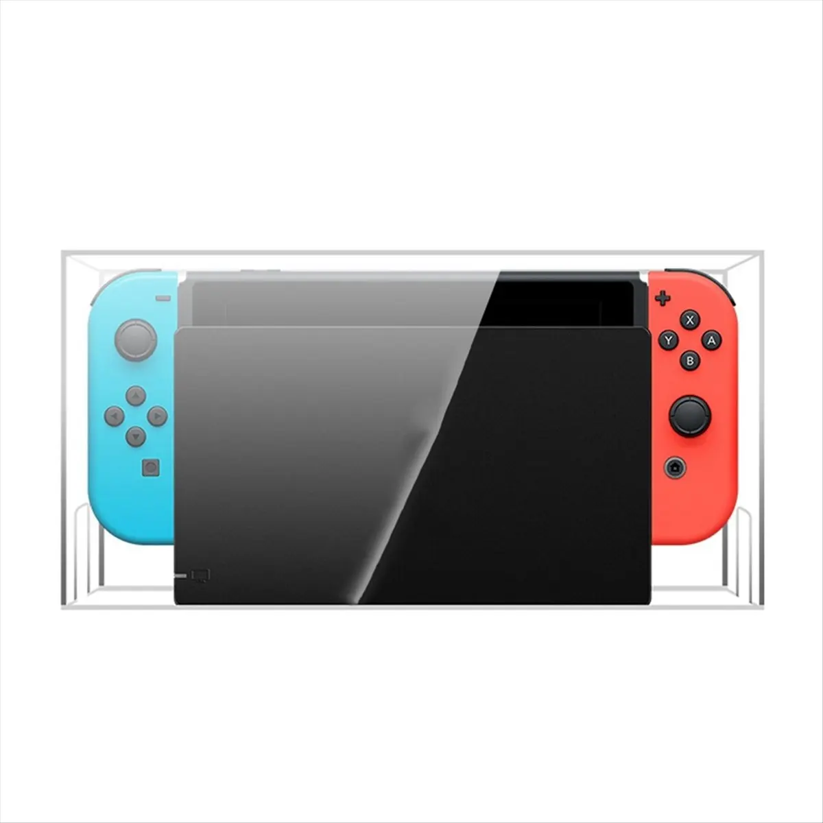 (DT37) Acrylic Clear Dust Cover and 16 Led Color Light Base Compatible with for Nintendo Switch/OLED Display Case Dock Cover