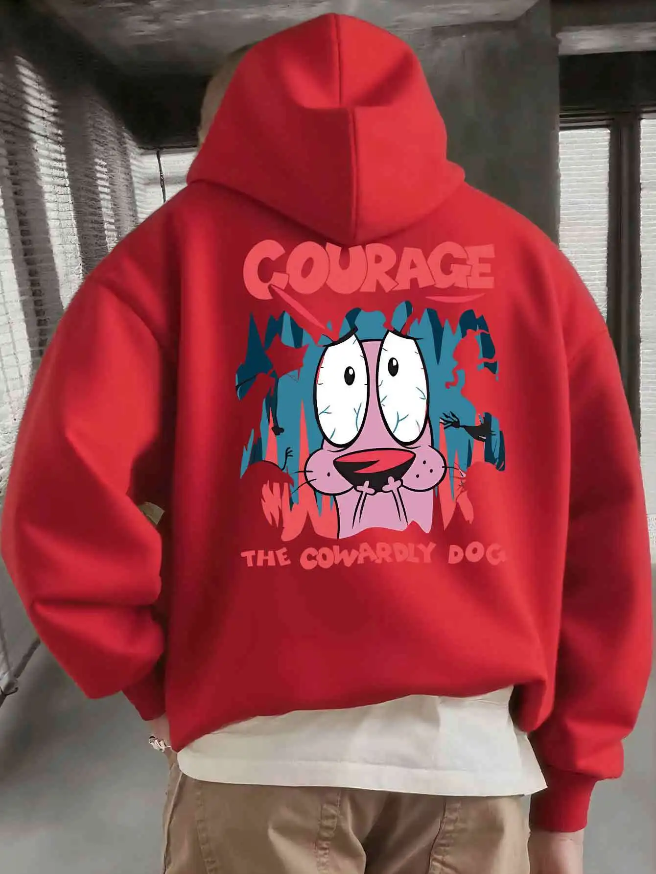 Courage The Cowardly Dog Graphic Print New in Hoodies & Sweatshirts for Spring and Autumn Y2k Clothes Long Sleeve Pullover