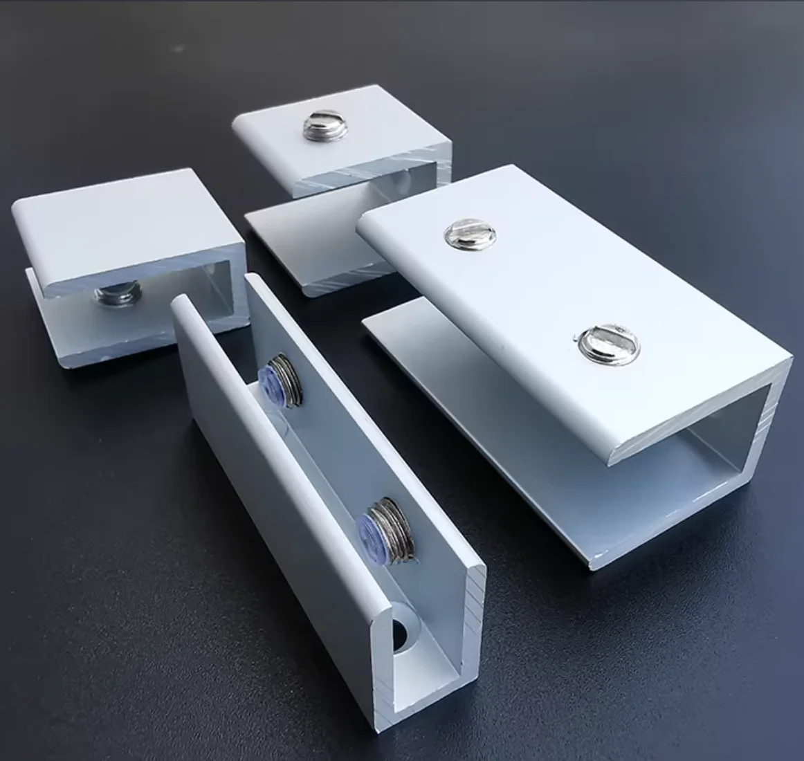 4Pcs 10CM 15CM 20CM Long Aluminum U Shaped Wall Floating Glass Shelf Clip Cubicle Fixing Clamp