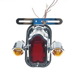 Chrome Tombstone Tail Light Turn Signal For Harley Chopper FLSTN FLSTSC Custom