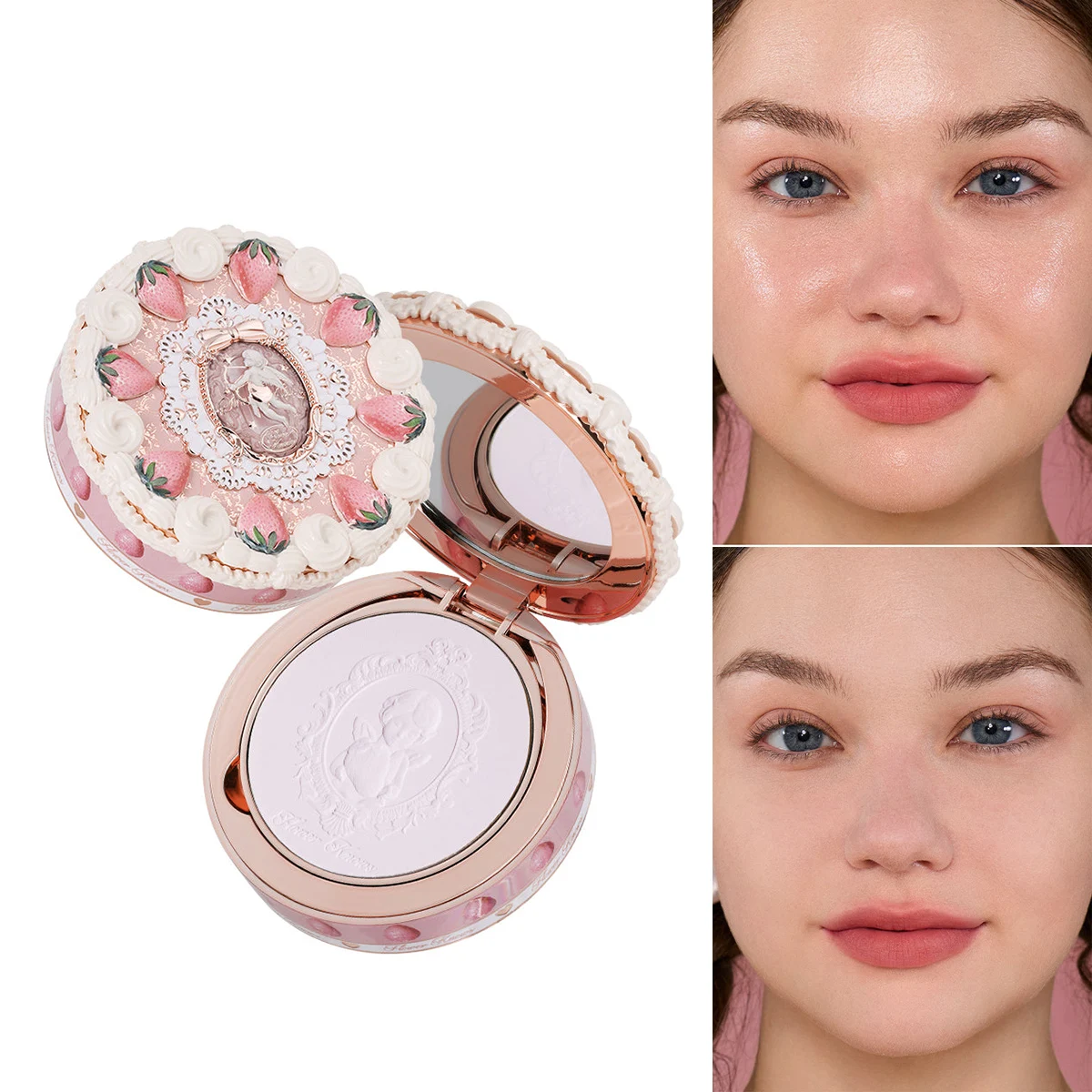 

Flower Knows Strawberry Cupid Matte Setting Powder Long Lasting Translucent Oil Control Face Powder for Pore Blur Soft Finish