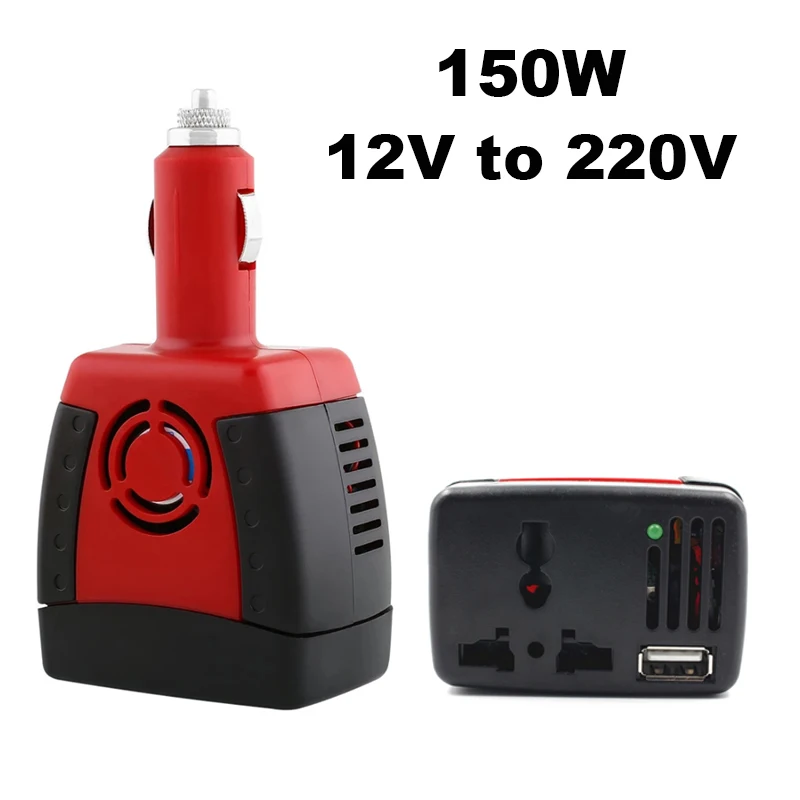 

150W Power Inverter DC 12V to AC 220V Car Outlet Voltage Converter Adapter