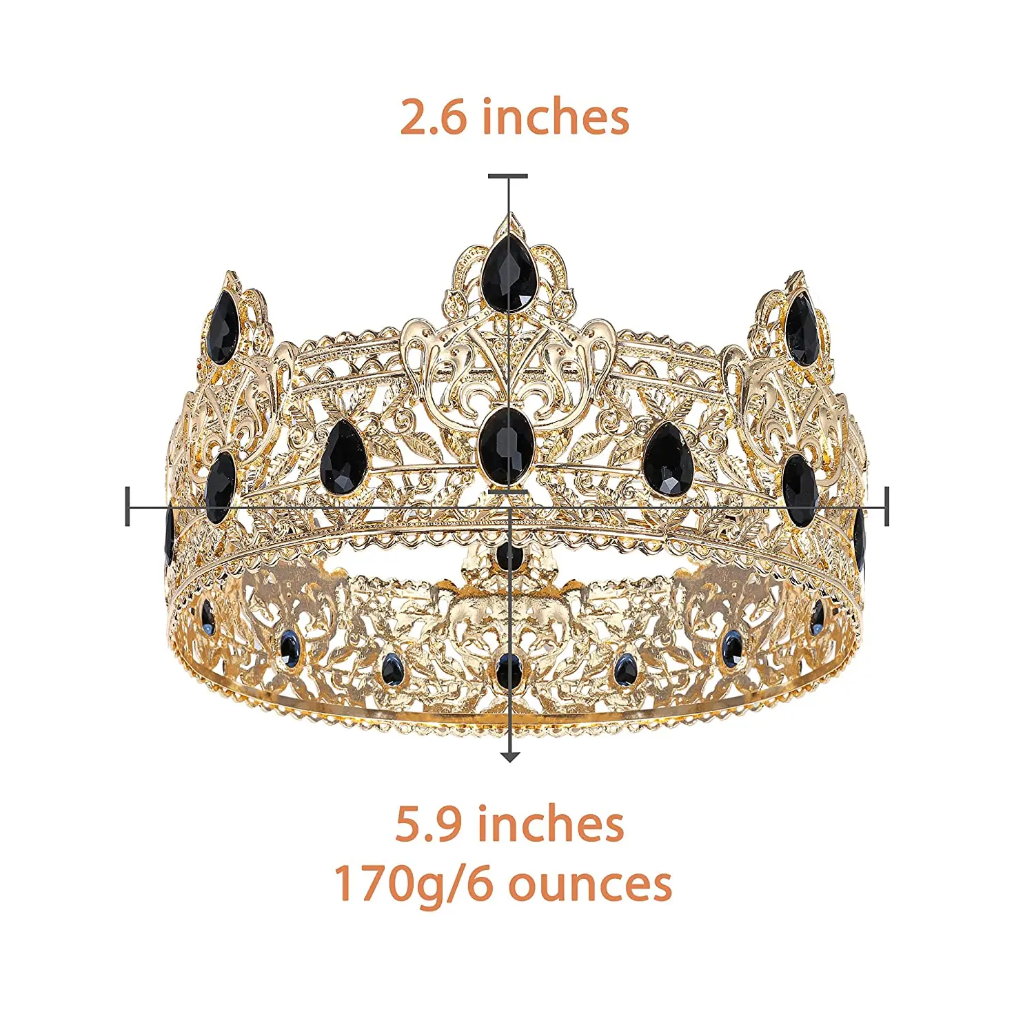 Gold  Crowns for Men  Crown with Red Rhinestone, Birthday gift for Men Wedding Cosplay Homecoming Prom Party Decor