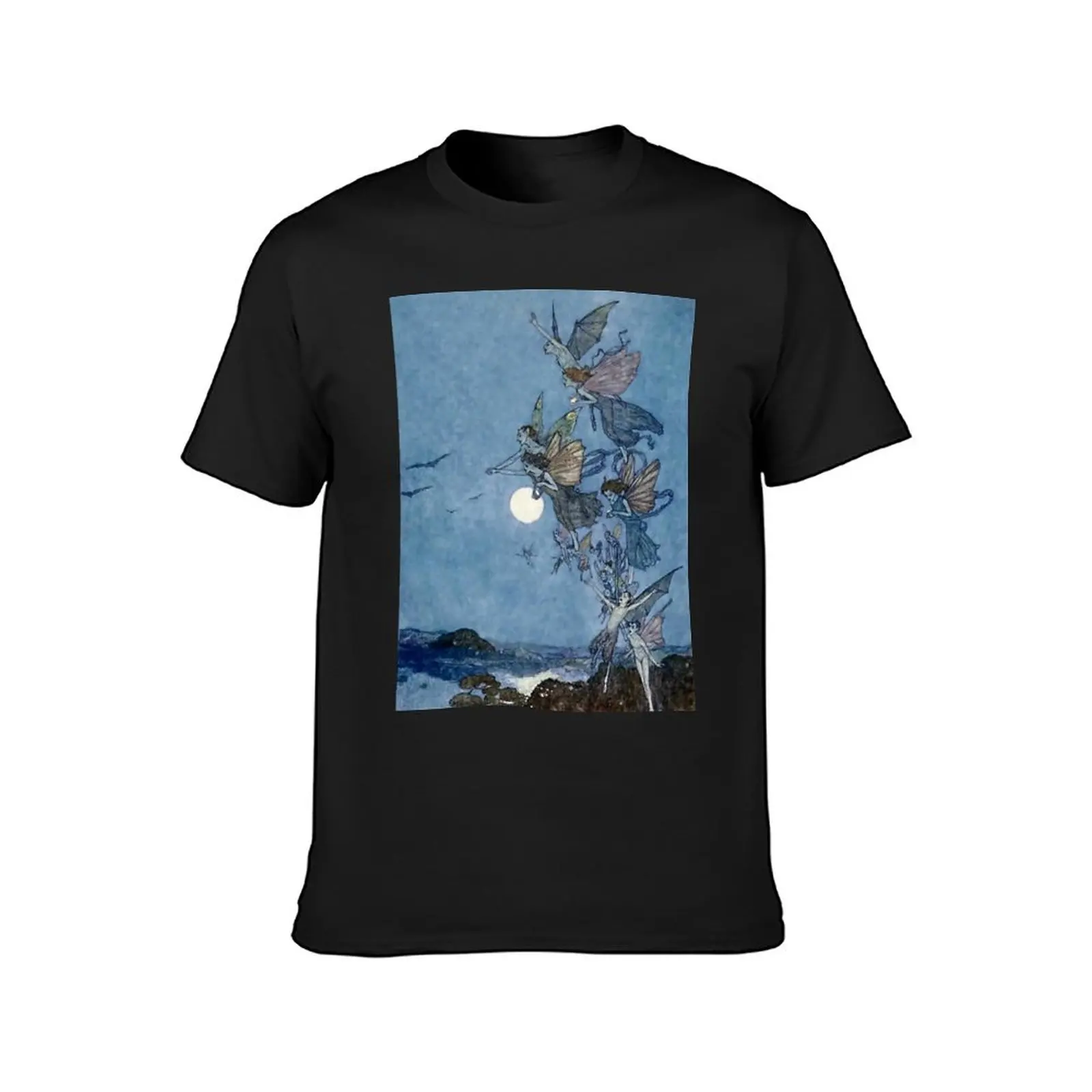 “Fairies and Elves” by Edmund Dulac T-Shirt sports fans kawaii clothes t shirt for men