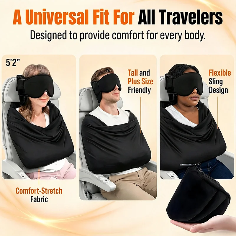 3-in-1 Cocoon Sleeping Neck Support Pillow Travel Pillow With Adjustable Shading Eye Mask Aircraft Portable Lunch Tapestry