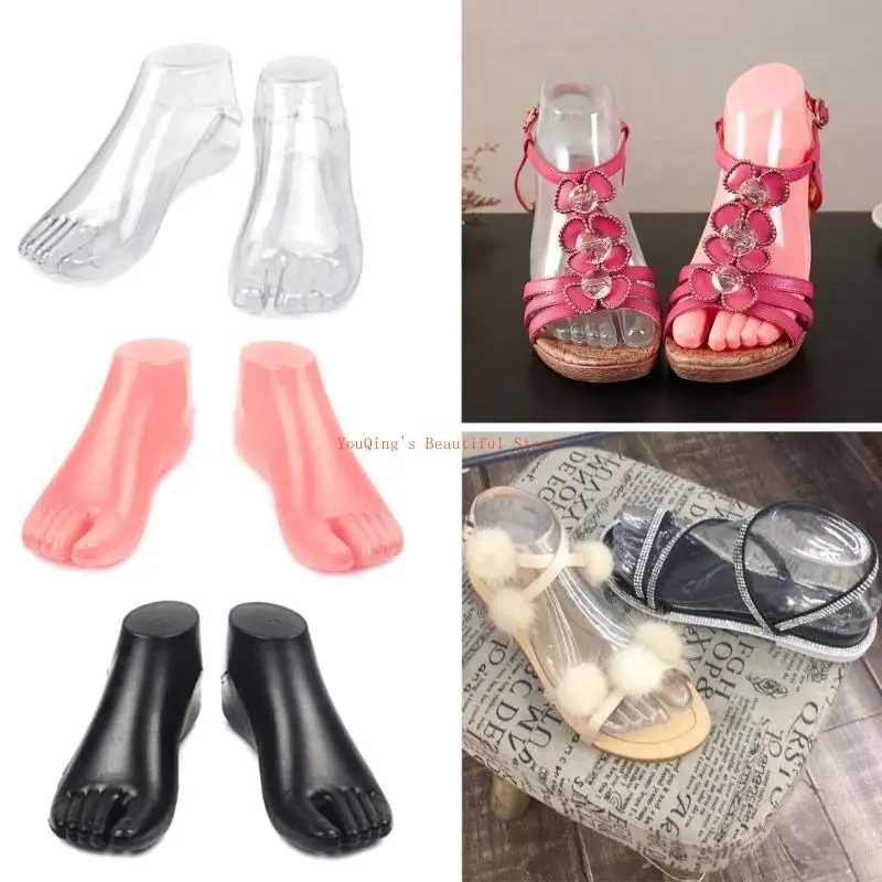 

N0HE Plastic Female Model Props Foot Support Shoes Socks Sandal Support Shaper Tool Female Mannequin Foot Display Jewelry