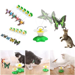 Electric Butterfly Dog Cat Toy Automatic Flutter Rotating Bird Toy Animal Kitten Playing Interactive Training Bauble Teaser Wand