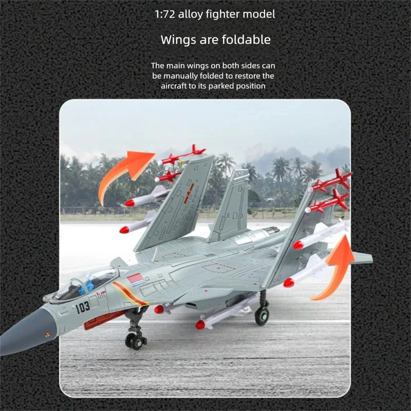 Diecast 1/72 Alloy Fighter Model Plane Simulation J-15 Chinese Carrier Based Aircraft Military Collection Gift Static Decoration