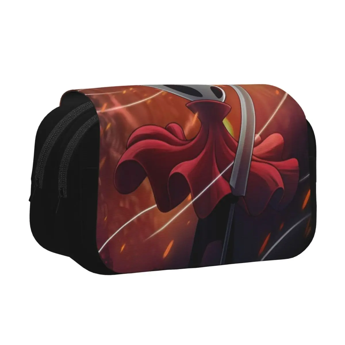 Double Clamshell Pen Case Hollow Knights Silksongs Pencil Box Pen Holder for Girl Boy Bag Office Zipper Stationery
