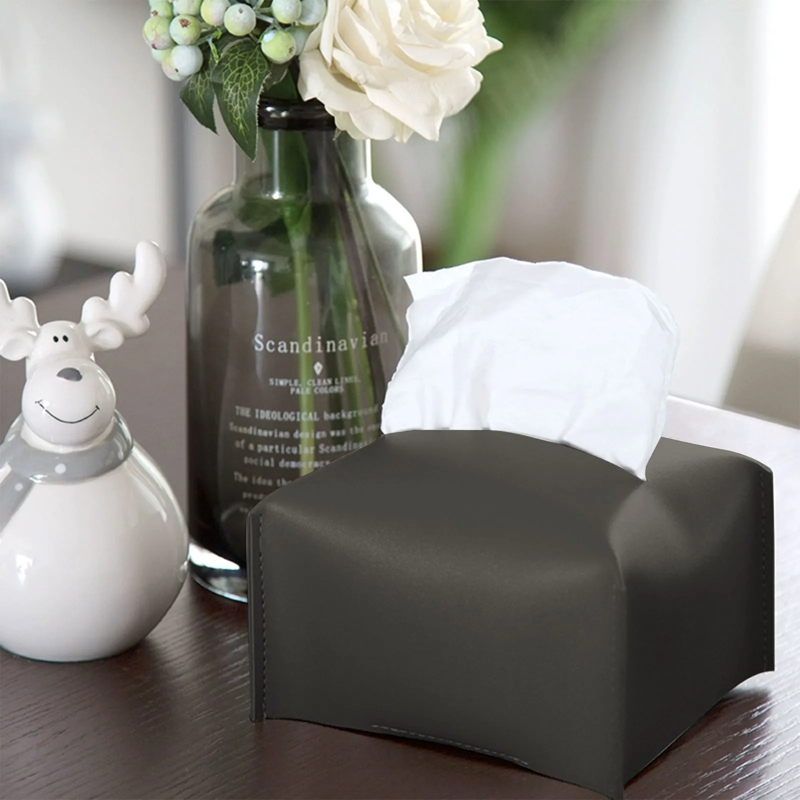 Home Car Mounted Tissue Box viso in pelle curva camera da letto soggiorno bagno accessori per la casa Cover Dispenser per fazzoletti