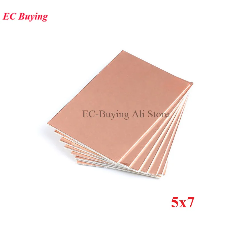 

10 pcs FR4 PCB Double Side Copper Clad Plate DIY PCB Kit Laminate Circuit Board 5x7cm