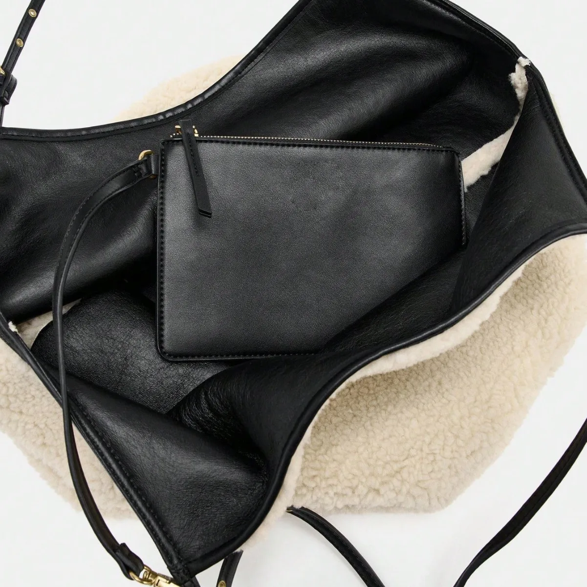 موضة امبسوول حمل المرأة حقيبة سعة كبيرة حقيبة كتف الفراء على الوجهين مصمم حقائب للنساء حقيبة يد أفخم المتسوق المحفظة