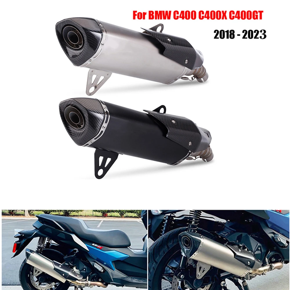 ل C400X C400GT 2018 2019-2023 دراجة نارية العادم الهروب ربط الأنابيب ألياف الكربون غطاء الخمار