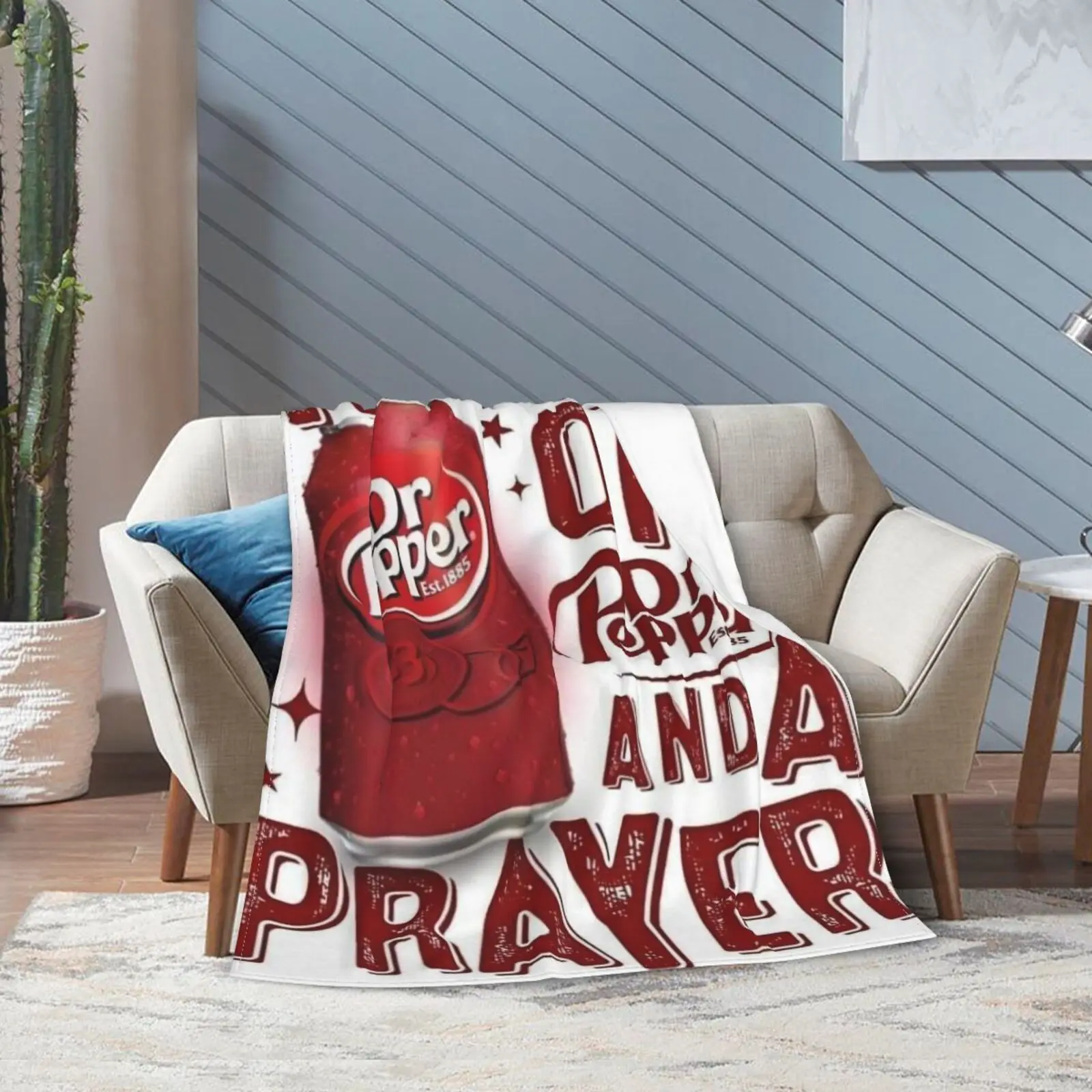 1PC Dr Pepper Printed Blanket Bed Blankets and Throws Microfiber Bedding Furry Plaid on the Sofa Plush Bedspread Throw